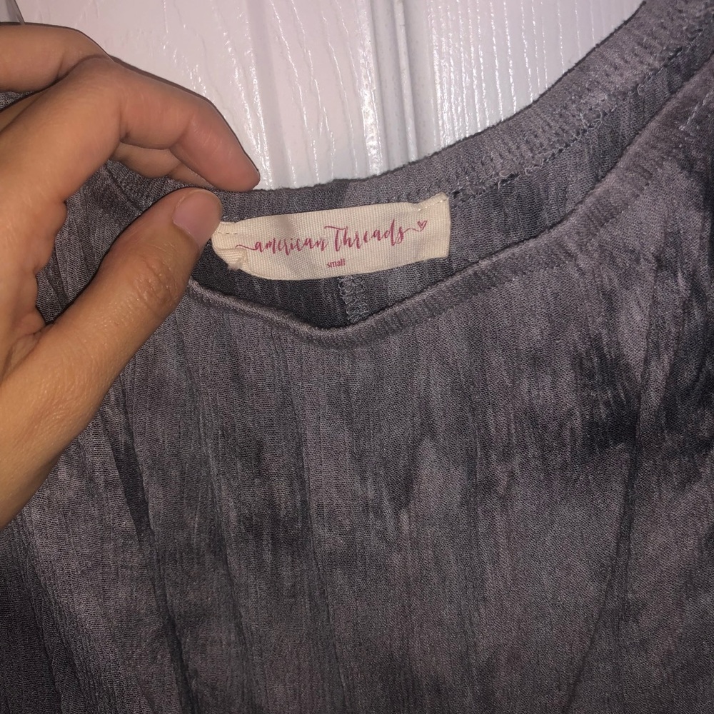 American Threads -Off The Shoulder Navy blue shirt